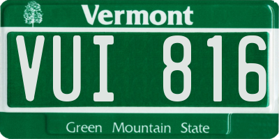 VT license plate VUI816