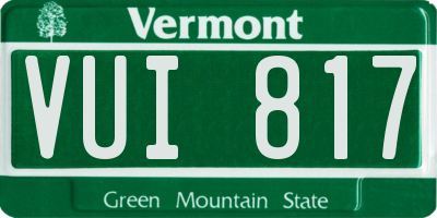 VT license plate VUI817