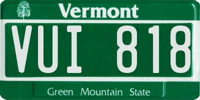 VT license plate VUI818