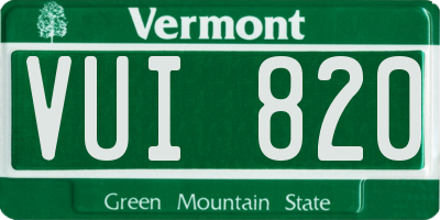 VT license plate VUI820