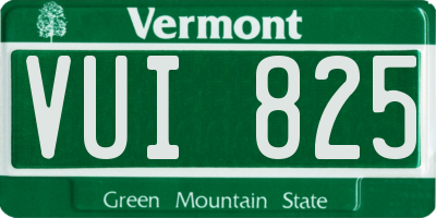 VT license plate VUI825
