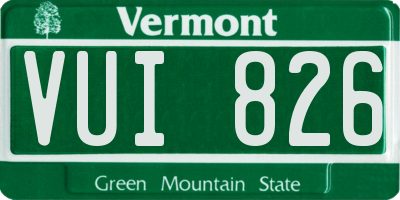 VT license plate VUI826