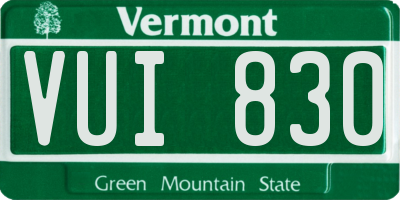VT license plate VUI830