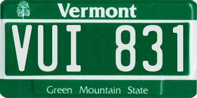VT license plate VUI831