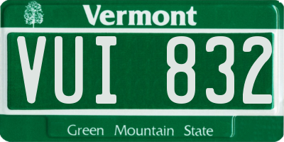 VT license plate VUI832