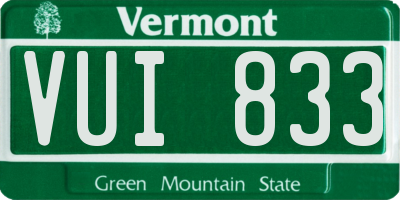 VT license plate VUI833