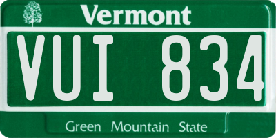 VT license plate VUI834