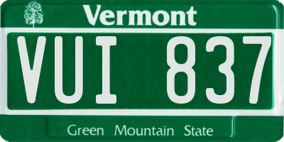 VT license plate VUI837