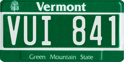 VT license plate VUI841