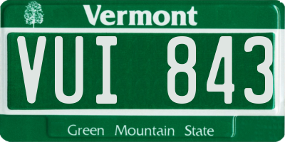 VT license plate VUI843