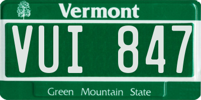 VT license plate VUI847