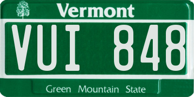 VT license plate VUI848