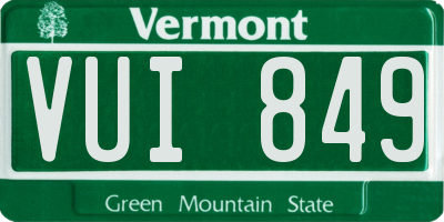 VT license plate VUI849
