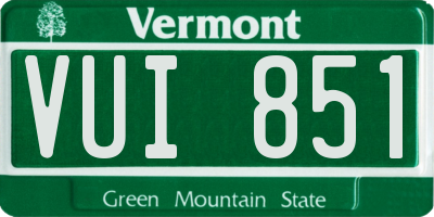 VT license plate VUI851