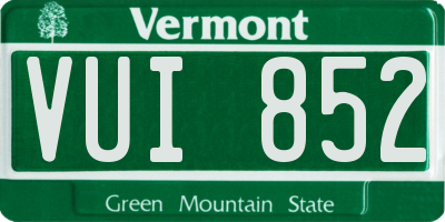 VT license plate VUI852