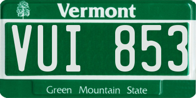 VT license plate VUI853