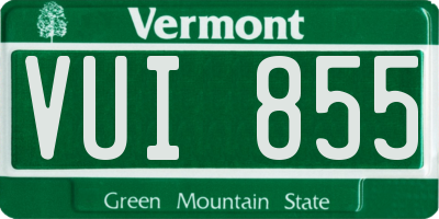 VT license plate VUI855