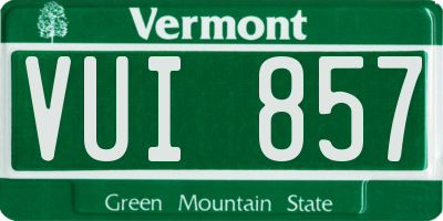 VT license plate VUI857