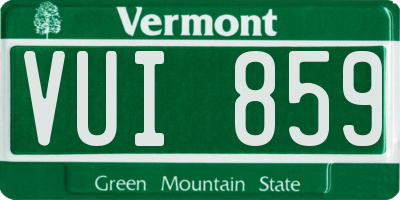 VT license plate VUI859
