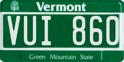 VT license plate VUI860