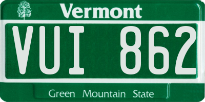 VT license plate VUI862