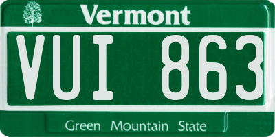 VT license plate VUI863
