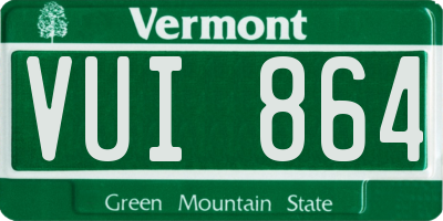 VT license plate VUI864