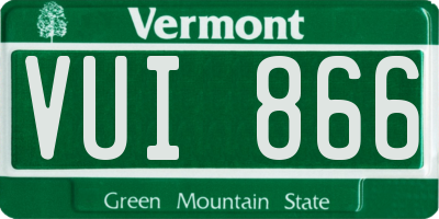 VT license plate VUI866