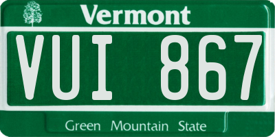VT license plate VUI867