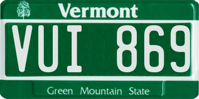 VT license plate VUI869