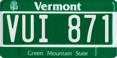 VT license plate VUI871