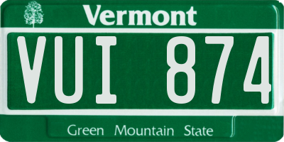 VT license plate VUI874