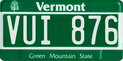 VT license plate VUI876