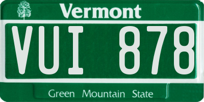 VT license plate VUI878