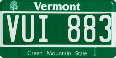 VT license plate VUI883