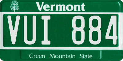 VT license plate VUI884