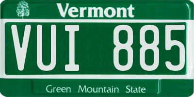 VT license plate VUI885