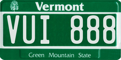 VT license plate VUI888