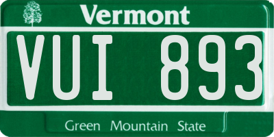 VT license plate VUI893