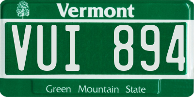 VT license plate VUI894