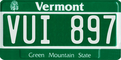 VT license plate VUI897