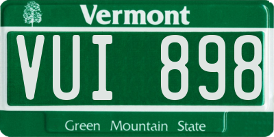 VT license plate VUI898