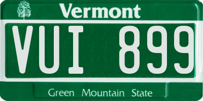 VT license plate VUI899