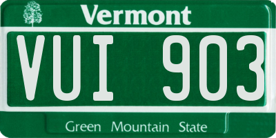 VT license plate VUI903