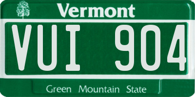 VT license plate VUI904