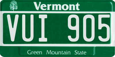 VT license plate VUI905