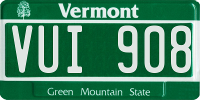 VT license plate VUI908