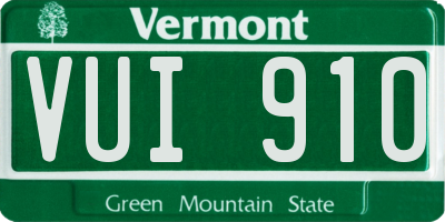VT license plate VUI910