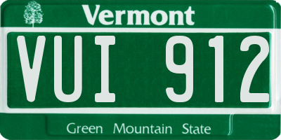 VT license plate VUI912