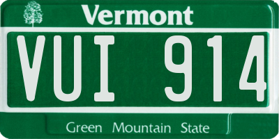 VT license plate VUI914